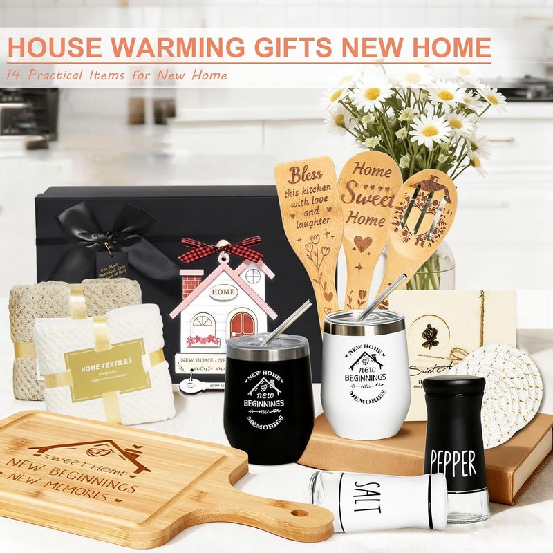 Yimerlen House Warming Gifts New Home, 14 Pcs New Home Gift Ideas Basket, Housewarming Present for First Homeowner Couple Women, Closing Gifts for Home Buyers, Realtor Gift for Clients - Image 2